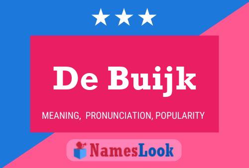 De Buijk 名字海报