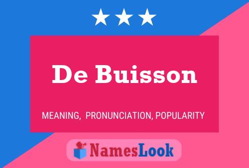 De Buisson 名字海报