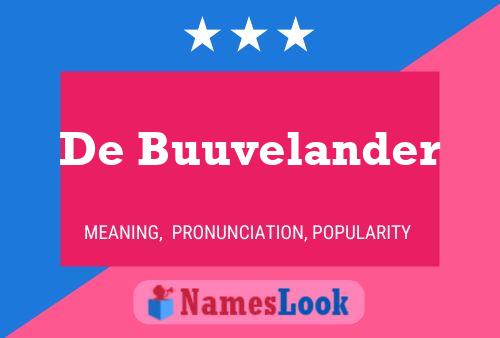 De Buuvelander 名字海报