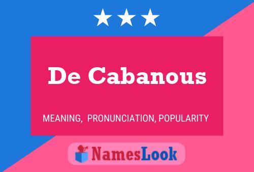 De Cabanous 名字海报