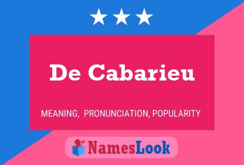 De Cabarieu 名字海报