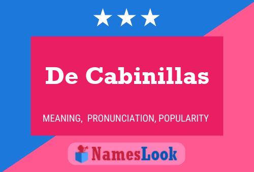 De Cabinillas 名字海报