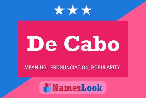 De Cabo 名字海报