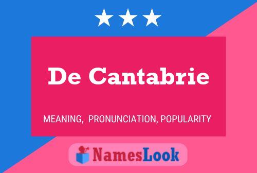 De Cantabrie 名字海报