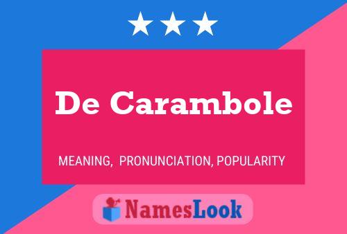 De Carambole 名字海报