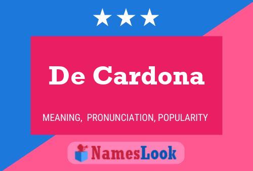 De Cardona 名字海报