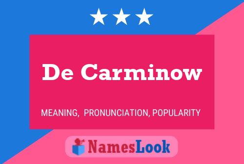 De Carminow 名字海报