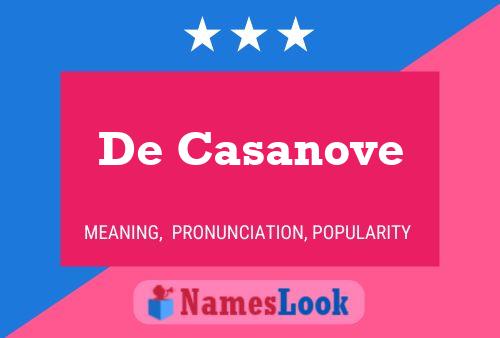 De Casanove 名字海报