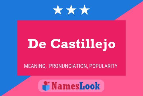 De Castillejo 名字海报