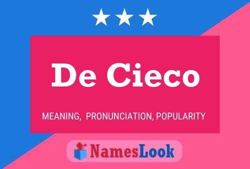 De Cieco 名字海报