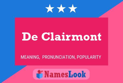 De Clairmont 名字海报