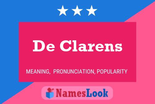 De Clarens 名字海报