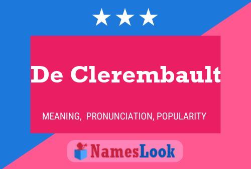 De Clerembault 名字海报