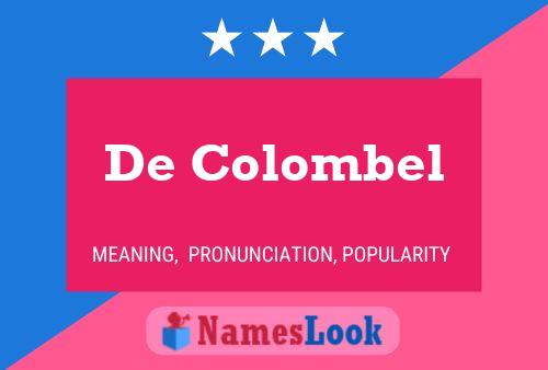 De Colombel 名字海报