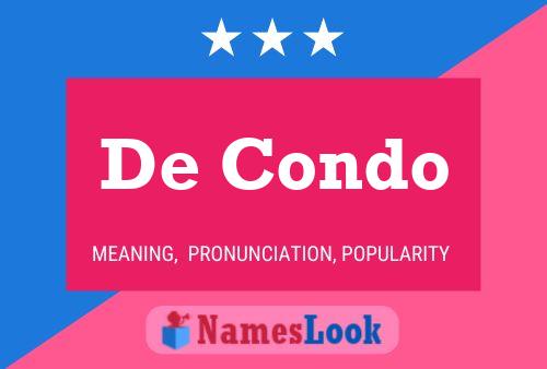 De Condo 名字海报