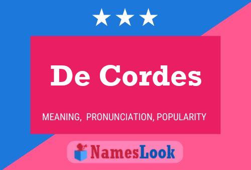 De Cordes 名字海报