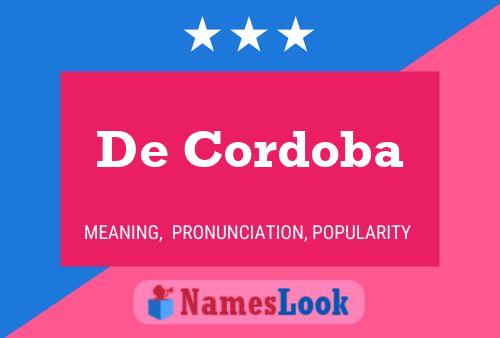 De Cordoba 名字海报