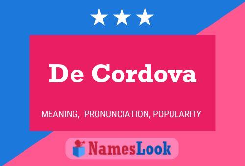 De Cordova 名字海报