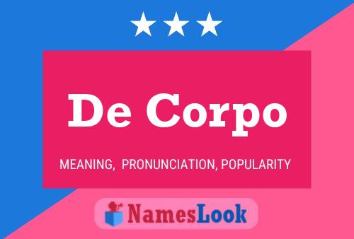 De Corpo 名字海报