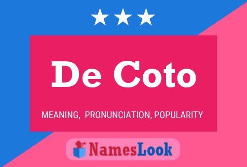 De Coto 名字海报