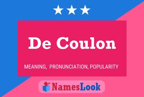 De Coulon 名字海报