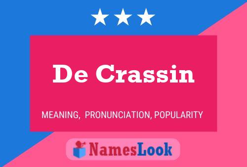 De Crassin 名字海报