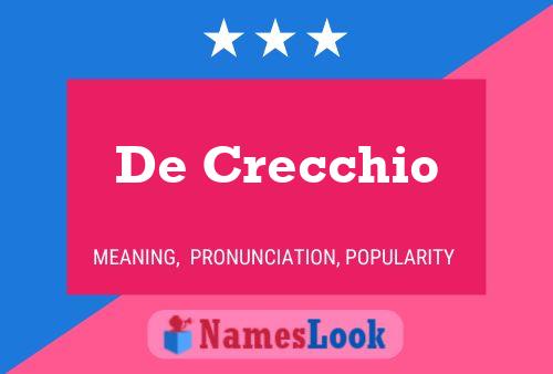 De Crecchio 名字海报