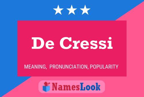 De Cressi 名字海报