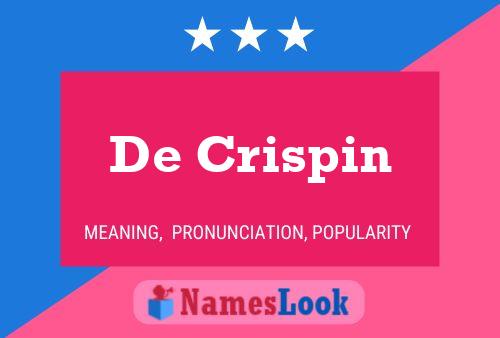 De Crispin 名字海报