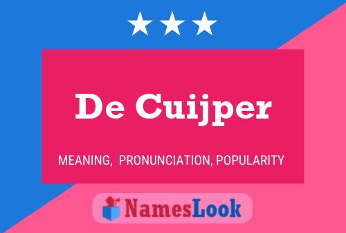 De Cuijper 名字海报