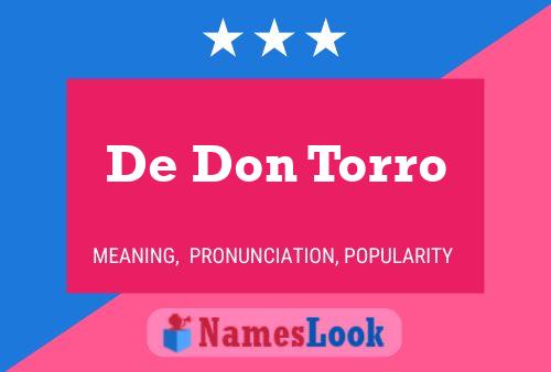 De Don Torro 名字海报