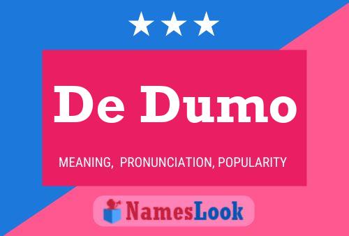 De Dumo 名字海报