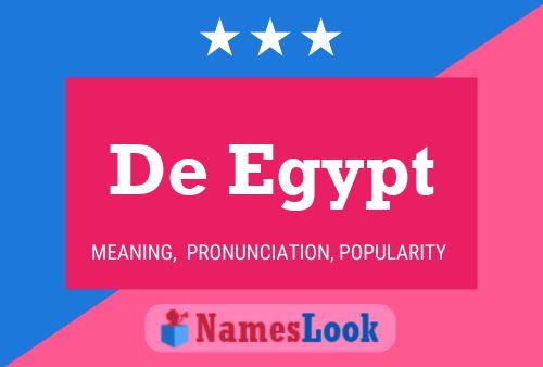 De Egypt 名字海报