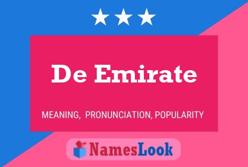 De Emirate 名字海报