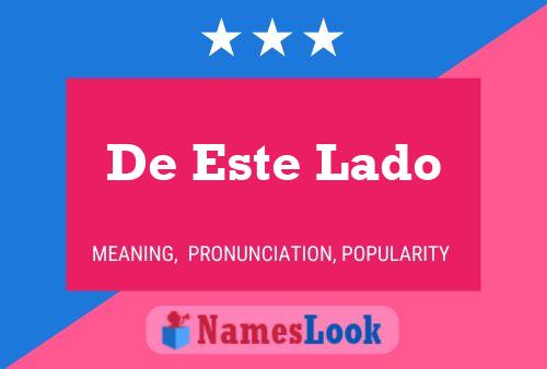 De Este Lado 名字海报