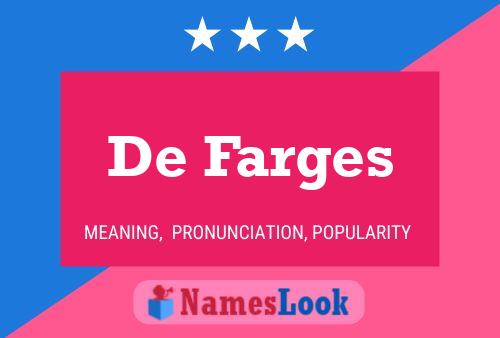 De Farges 名字海报