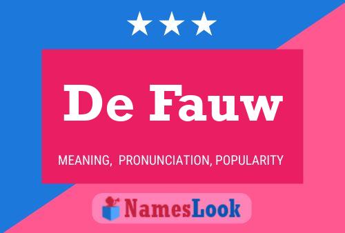 De Fauw 名字海报