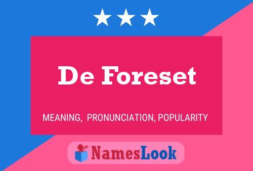 De Foreset 名字海报