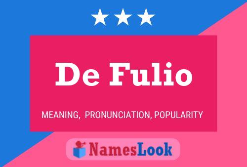 De Fulio 名字海报