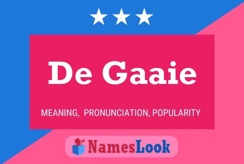 De Gaaie 名字海报