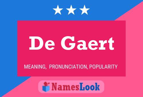 De Gaert 名字海报