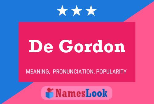 De Gordon 名字海报