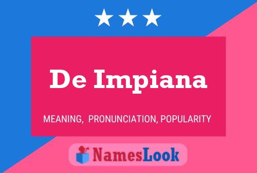 De Impiana 名字海报