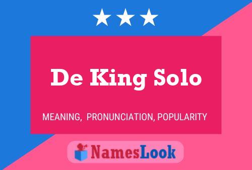 De King Solo 名字海报