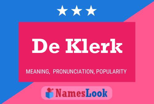 De Klerk 名字海报