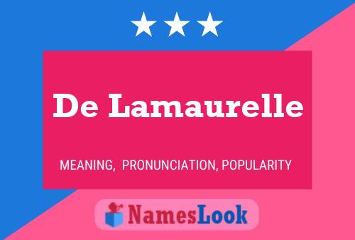 De Lamaurelle 名字海报