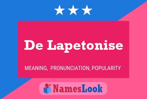 De Lapetonise 名字海报