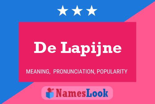 De Lapijne 名字海报