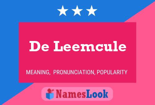 De Leemcule 名字海报