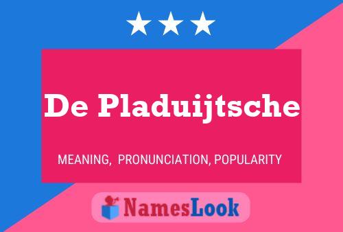 De Pladuijtsche 名字海报